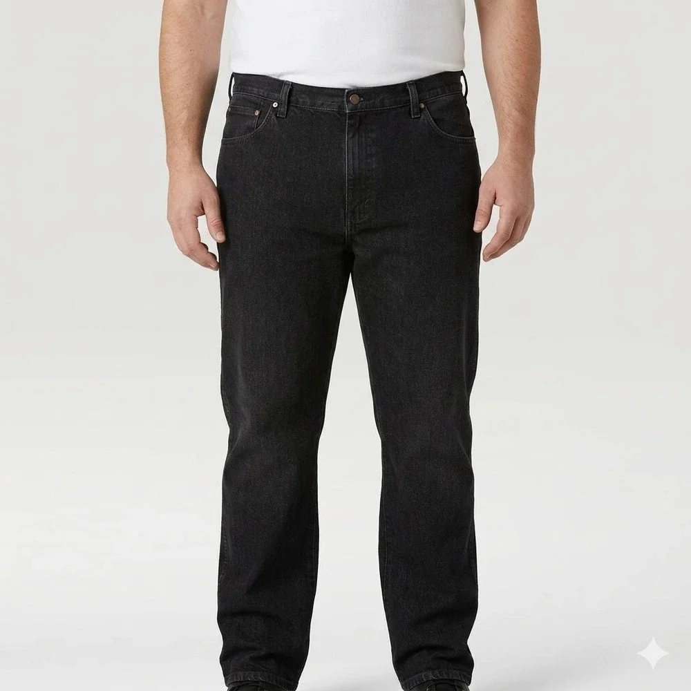 Wrangler Authentics Jeans Straight Leg Black Denim 44x30